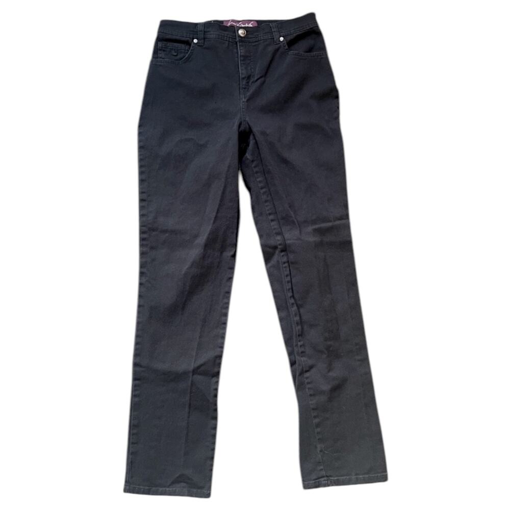 Gloria Vanderbilt Amanda Black Straight Leg Jeans Stretch Denim Size 8